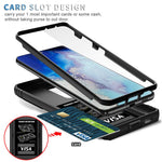 Kamerasliderdesign Fallskyddande Stötsäkert Hårt PC-skydd Mjukt TPU-mobilskal med Metallstöd för Samsung Galaxy S21 Ultra 5G