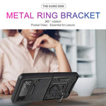 Camera Slide Cover Protective Phone Case Shell with Ring Holder Kickstand for Samsung Galaxy Z Flip3 5G
