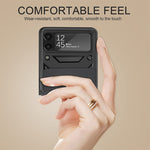 Camera Slide Cover Protective Phone Case Shell with Ring Holder Kickstand for Samsung Galaxy Z Flip3 5G