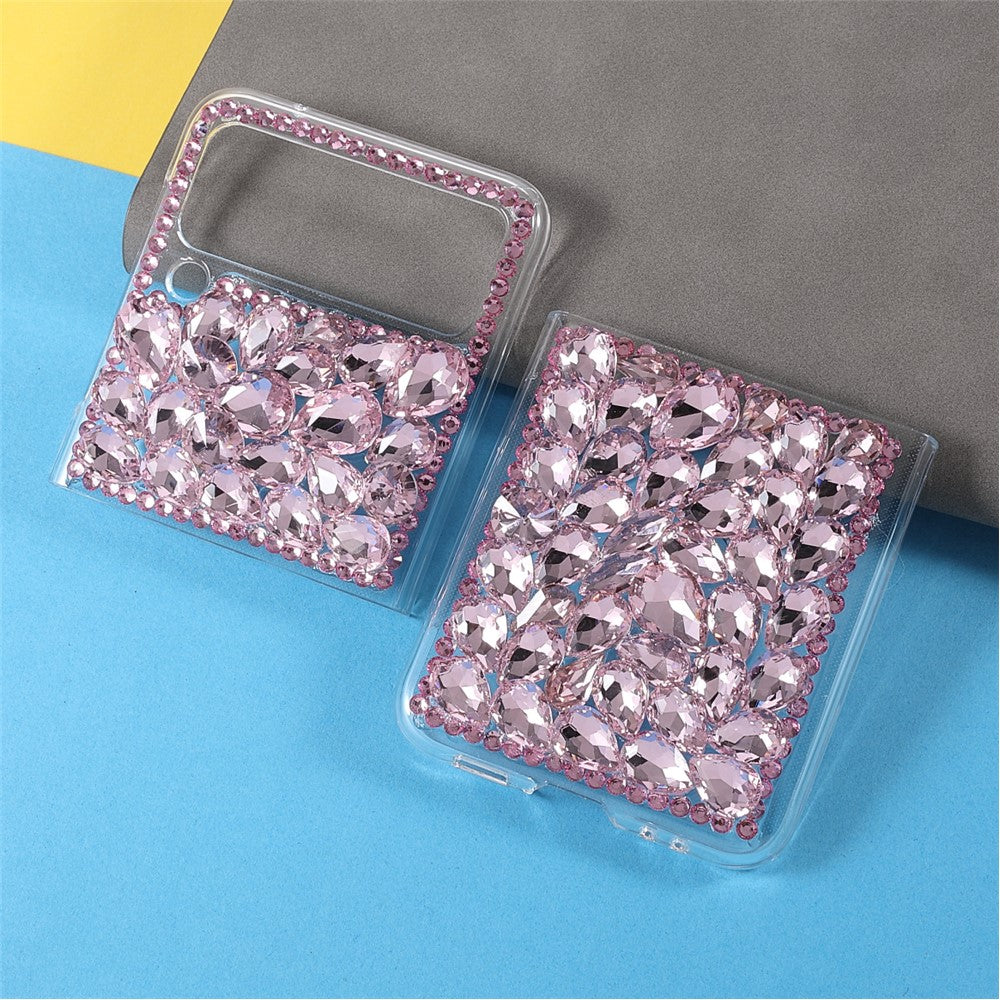 Scratch-Resistant Anti-Drop Stylish Rhinestone Decor Shiny Phone Case for Samsung Galaxy Z Flip3 5G