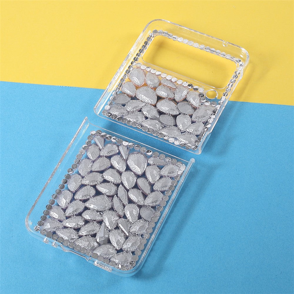 Scratch-Resistant Anti-Drop Stylish Rhinestone Decor Shiny Phone Case for Samsung Galaxy Z Flip3 5G