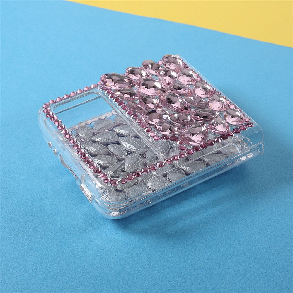 Scratch-Resistant Anti-Drop Stylish Rhinestone Decor Shiny Phone Case for Samsung Galaxy Z Flip3 5G
