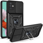 Anti-fingeraftryk Holdbar PC + TPU Kameracover med Skydelåg og Stander til Samsung Galaxy A51 4G SM-A515