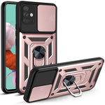 Anti-fingeraftryk Holdbar PC + TPU Kameracover med Skydelåg og Stander til Samsung Galaxy A51 4G SM-A515