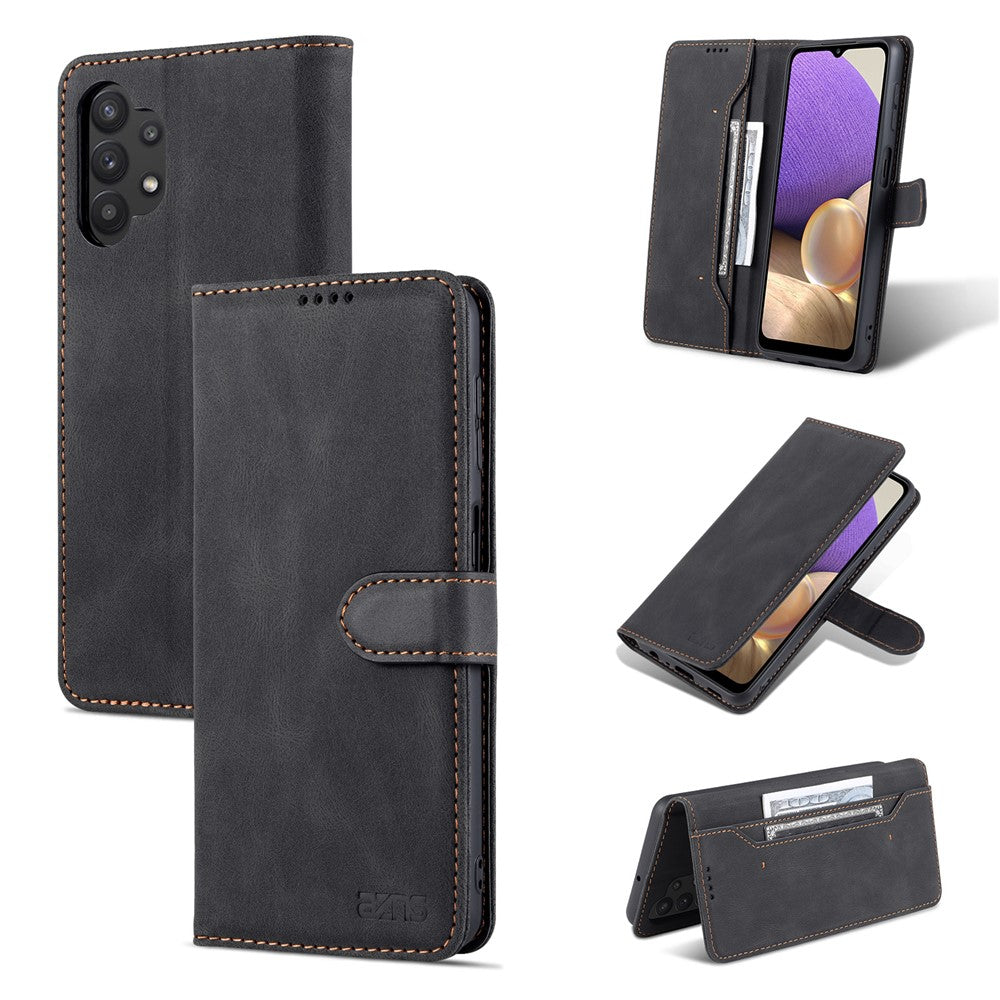 AZNS Anti-Scratch Shockproof Wallet Design Phone Case with Stand for Samsung Galaxy A32 5G / M32 5G