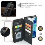 For Samsung Galaxy S20 FE 2022 / S20 FE 4G / S20 FE 5G / S20 Lite Phone Cases with Strap CASEME C30 Zipper Multiple Card Holder PU Leather Cover