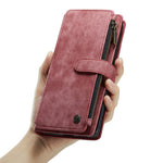 Til Samsung Galaxy S21 4G / 5G telefonetuier med rem CASEME C30 lynlås, flerfoldigt kortholder PU lædercover
