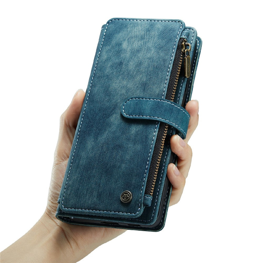 For Samsung Galaxy S21 Ultra 5G Phone Cases with Strap CASEME C30 Zipper Multiple Card Holder PU Leather Cover