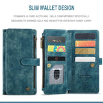 For Samsung Galaxy S21 Ultra 5G Phone Cases with Strap CASEME C30 Zipper Multiple Card Holder PU Leather Cover