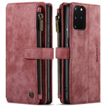 For Samsung Galaxy S20 Plus Phone Cases with Strap CASEME C30 Zipper Multiple Card Holder PU Leather Cover