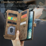 For Samsung Galaxy S20 Plus Phone Cases with Strap CASEME C30 Zipper Multiple Card Holder PU Leather Cover