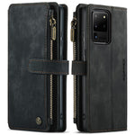 For Samsung Galaxy S20 Ultra S21 Ultra 5G Phone Cases with Strap CASEME C30 Zipper Multiple Card Holder PU Leather Cover