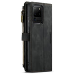 For Samsung Galaxy S20 Ultra S21 Ultra 5G Phone Cases with Strap CASEME C30 Zipper Multiple Card Holder PU Leather Cover