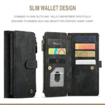For Samsung Galaxy S20 Ultra S21 Ultra 5G Phone Cases with Strap CASEME C30 Zipper Multiple Card Holder PU Leather Cover