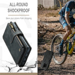 For Samsung Galaxy S20 Ultra S21 Ultra 5G Phone Cases with Strap CASEME C30 Zipper Multiple Card Holder PU Leather Cover