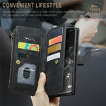 For Samsung Galaxy S20 Ultra S21 Ultra 5G Phone Cases with Strap CASEME C30 Zipper Multiple Card Holder PU Leather Cover