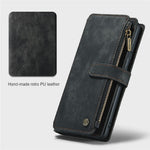 For Samsung Galaxy S20 Ultra S21 Ultra 5G Phone Cases with Strap CASEME C30 Zipper Multiple Card Holder PU Leather Cover