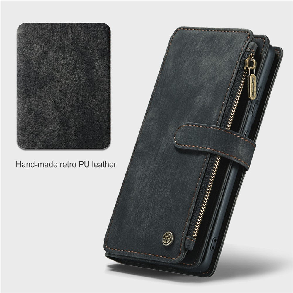 For Samsung Galaxy S20 Ultra S21 Ultra 5G Phone Cases with Strap CASEME C30 Zipper Multiple Card Holder PU Leather Cover