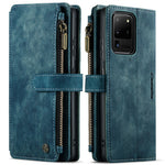 For Samsung Galaxy S20 Ultra S21 Ultra 5G Phone Cases with Strap CASEME C30 Zipper Multiple Card Holder PU Leather Cover