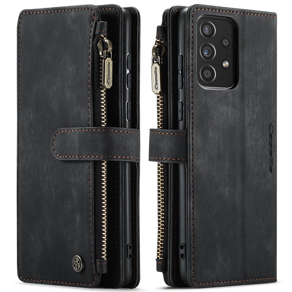 For Samsung Galaxy A52s 5G / A52 4G / 5G Phone Cases with Strap CASEME C30 Zipper Multiple Card Holder PU Leather Cover