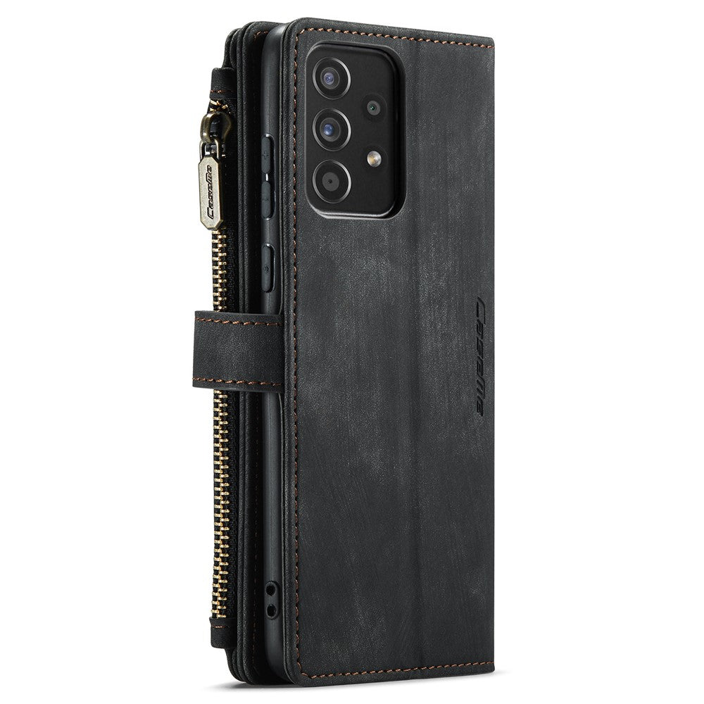 For Samsung Galaxy A52s 5G / A52 4G / 5G Phone Cases with Strap CASEME C30 Zipper Multiple Card Holder PU Leather Cover