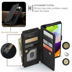 For Samsung Galaxy A52s 5G / A52 4G / 5G Phone Cases with Strap CASEME C30 Zipper Multiple Card Holder PU Leather Cover