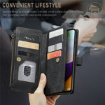 For Samsung Galaxy A52s 5G / A52 4G / 5G Phone Cases with Strap CASEME C30 Zipper Multiple Card Holder PU Leather Cover