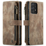 For Samsung Galaxy A52s 5G / A52 4G / 5G Phone Cases with Strap CASEME C30 Zipper Multiple Card Holder PU Leather Cover