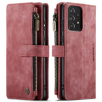 For Samsung Galaxy A52s 5G / A52 4G / 5G Phone Cases with Strap CASEME C30 Zipper Multiple Card Holder PU Leather Cover