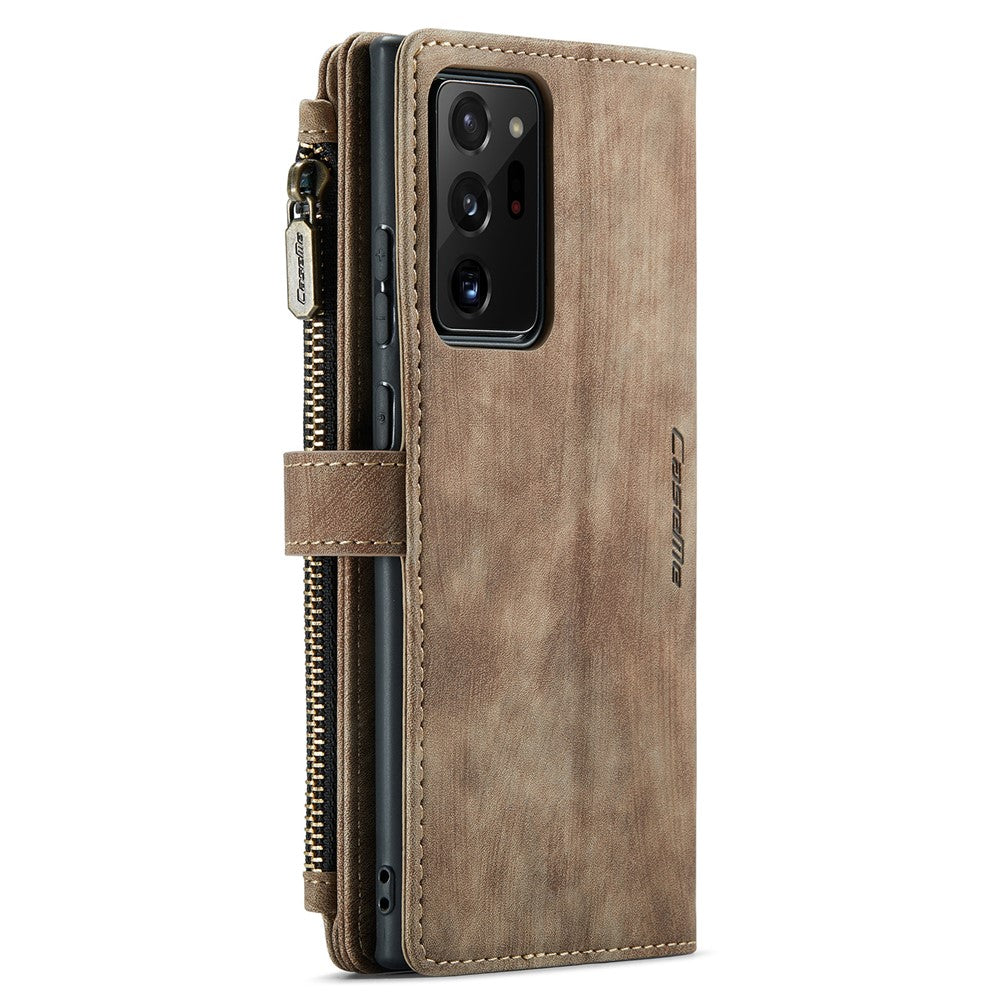 For Samsung Galaxy Note20 Ultra / Note20 Ultra 5G Phone Cases with Strap CASEME C30 Zipper Multiple Card Holder PU Leather Cover