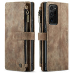 For Samsung Galaxy Note20 Ultra / Note20 Ultra 5G Phone Cases with Strap CASEME C30 Zipper Multiple Card Holder PU Leather Cover