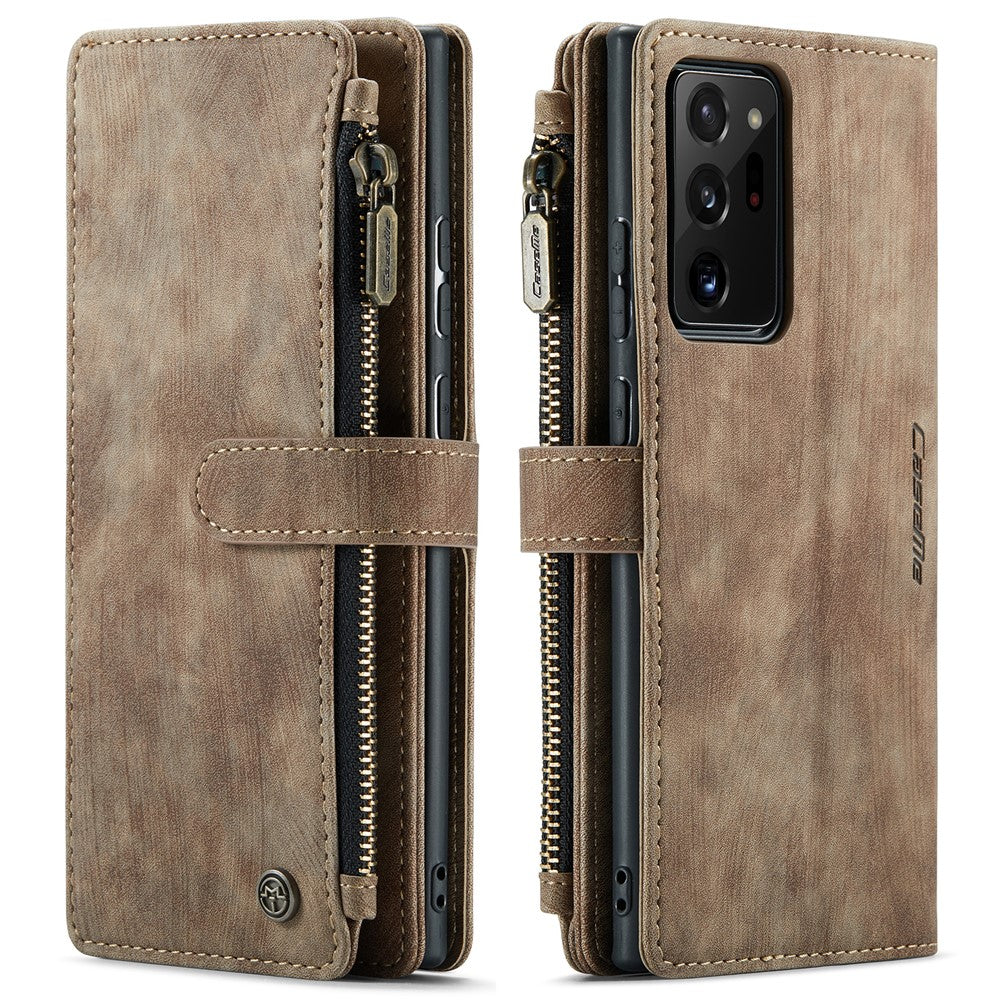For Samsung Galaxy Note20 Ultra / Note20 Ultra 5G Phone Cases with Strap CASEME C30 Zipper Multiple Card Holder PU Leather Cover