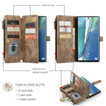 For Samsung Galaxy Note20 Ultra / Note20 Ultra 5G Phone Cases with Strap CASEME C30 Zipper Multiple Card Holder PU Leather Cover