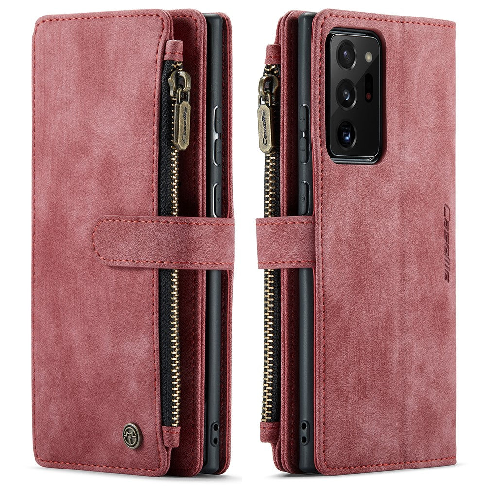 For Samsung Galaxy Note20 Ultra / Note20 Ultra 5G Phone Cases with Strap CASEME C30 Zipper Multiple Card Holder PU Leather Cover