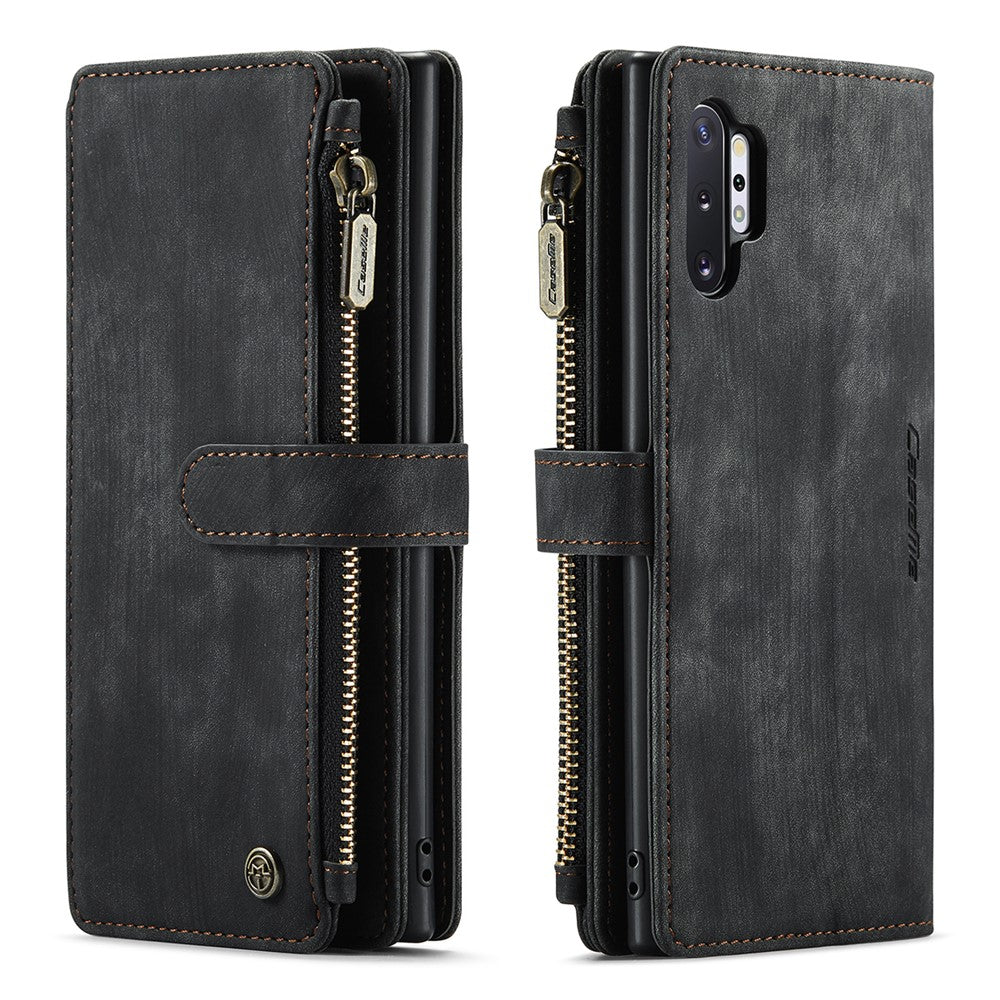 For Samsung Galaxy Note 10 Plus / Note 10 Plus 5G Phone Cases with Strap CASEME C30 Zipper Multiple Card Holder PU Leather Cover