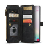 For Samsung Galaxy Note 10 Plus / Note 10 Plus 5G Phone Cases with Strap CASEME C30 Zipper Multiple Card Holder PU Leather Cover