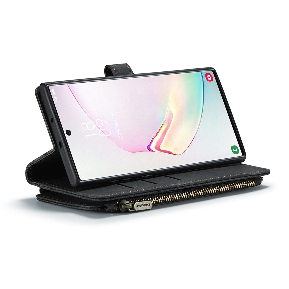 For Samsung Galaxy Note 10 Plus / Note 10 Plus 5G Phone Cases with Strap CASEME C30 Zipper Multiple Card Holder PU Leather Cover