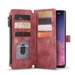 For Samsung Galaxy S10 4G Phone Cases with Strap CASEME C30 Zipper Multiple Card Holder PU Leather Cover