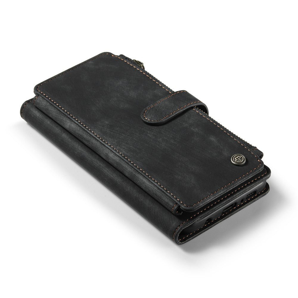 Til Samsung Galaxy S10 Plus telefoncovers med rem CASEME C30 lynlås flere kortholdere PU lædercover