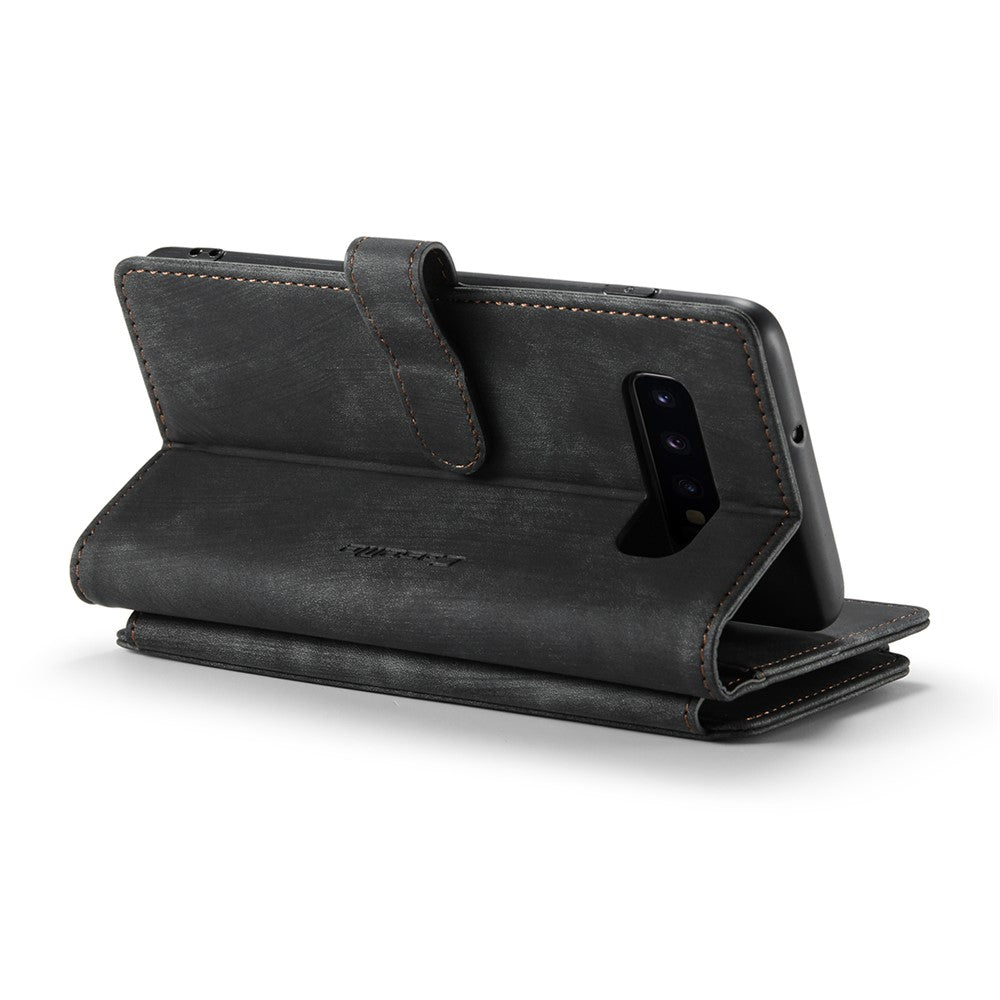 Til Samsung Galaxy S10 Plus telefoncovers med rem CASEME C30 lynlås flere kortholdere PU lædercover