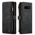 Til Samsung Galaxy S10 Plus telefoncovers med rem CASEME C30 lynlås flere kortholdere PU lædercover
