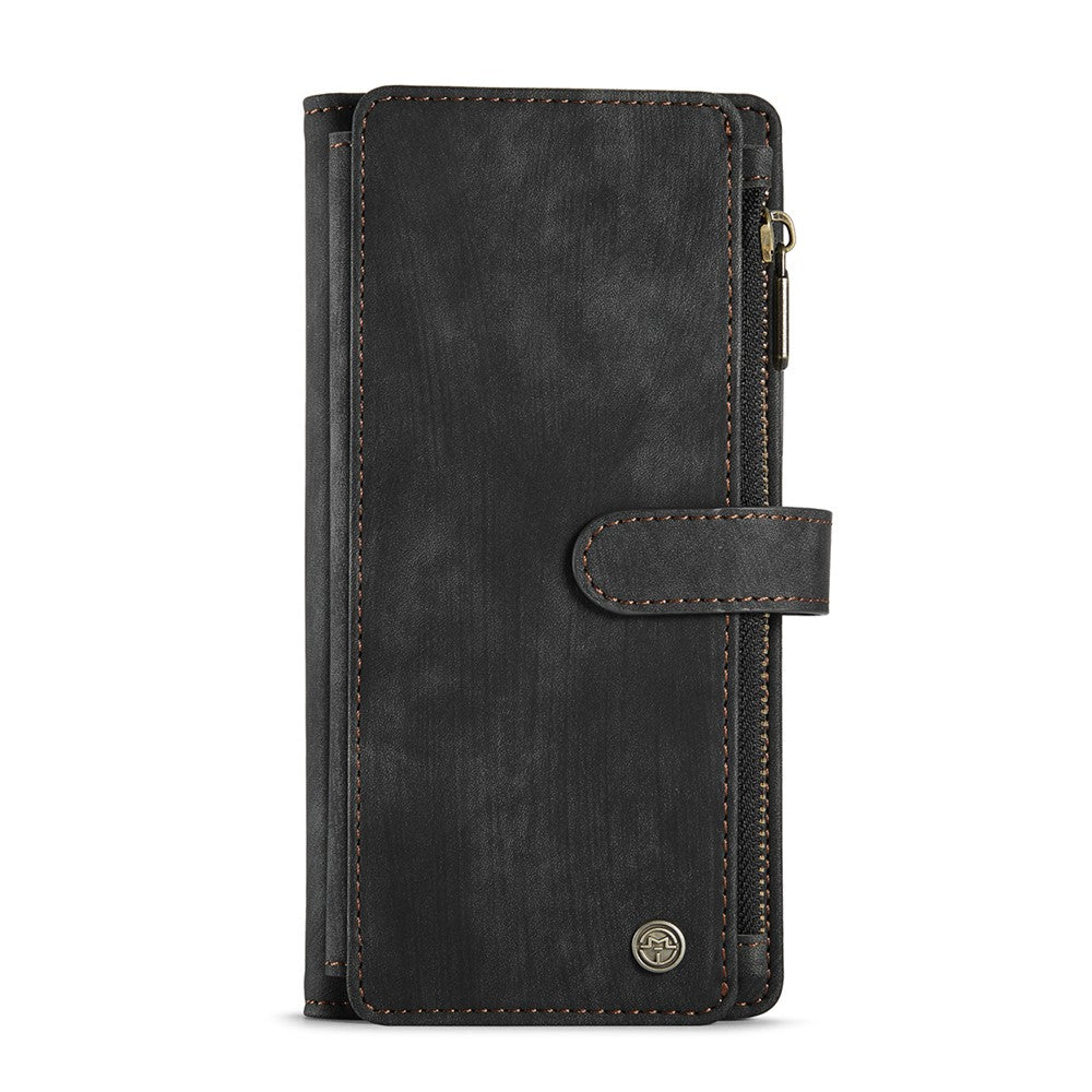 Til Samsung Galaxy S10 Plus telefoncovers med rem CASEME C30 lynlås flere kortholdere PU lædercover