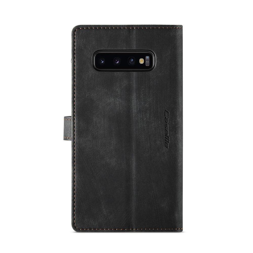 Til Samsung Galaxy S10 Plus telefoncovers med rem CASEME C30 lynlås flere kortholdere PU lædercover