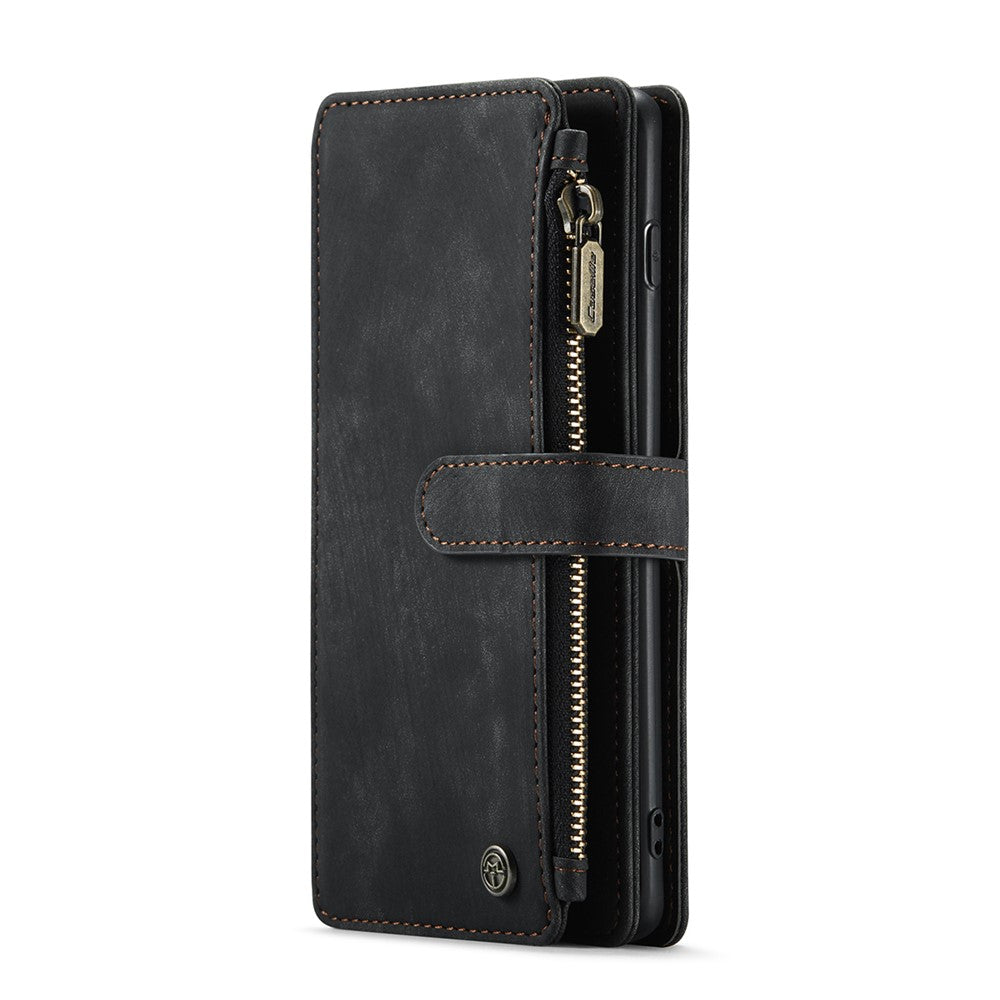 Til Samsung Galaxy S10 Plus telefoncovers med rem CASEME C30 lynlås flere kortholdere PU lædercover