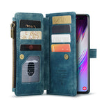 Til Samsung Galaxy S10 Plus telefoncovers med rem CASEME C30 lynlås flere kortholdere PU lædercover