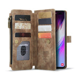 Til Samsung Galaxy S10 Plus telefoncovers med rem CASEME C30 lynlås flere kortholdere PU lædercover