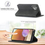 LC.IMEEKE Leather Well-Protected Anti-Fall Wallet Design Strong Magnetic Phone Shell Case with Stand for Samsung Galaxy A32 5G / M32 5G