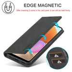 LC.IMEEKE Leather Well-Protected Anti-Fall Wallet Design Strong Magnetic Phone Shell Case with Stand for Samsung Galaxy A32 5G / M32 5G
