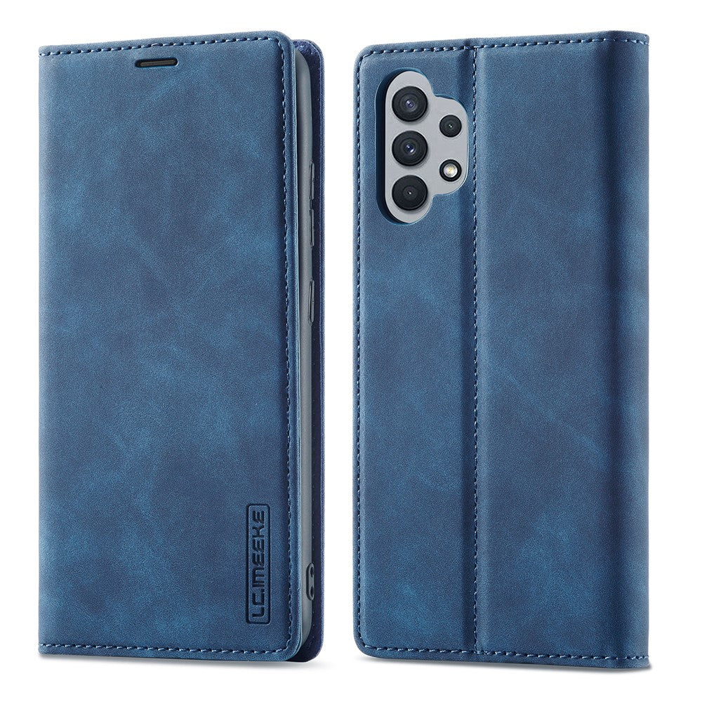 LC.IMEEKE Leather Well-Protected Anti-Fall Wallet Design Strong Magnetic Phone Shell Case with Stand for Samsung Galaxy A32 5G / M32 5G