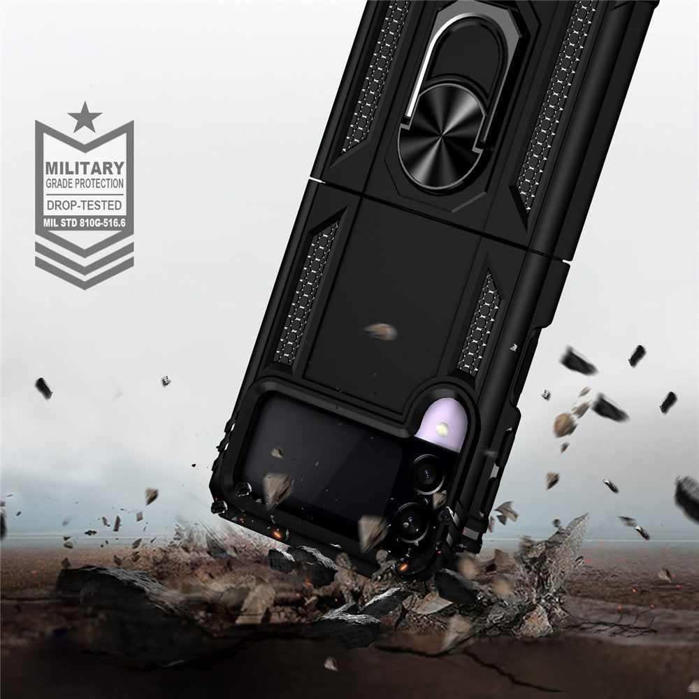 Militærgrads Stødsikkert Telefoncover med Fingerring Kickstand til Samsung Galaxy Z Flip3 5G